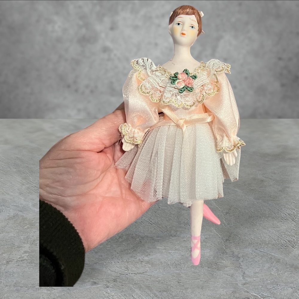 Vintage Porcelain Ballerina Doll Pink Tutu